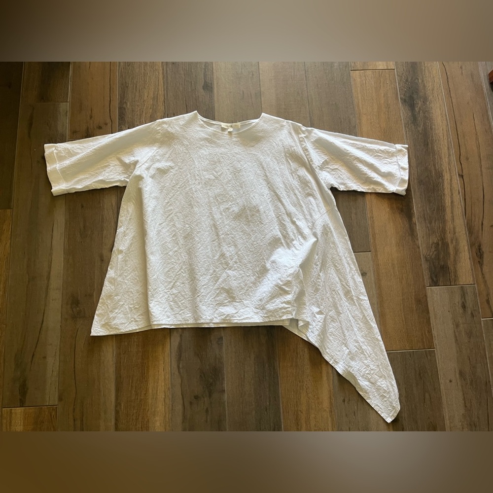 MIMU MAXI White Asymmetrical hem Top